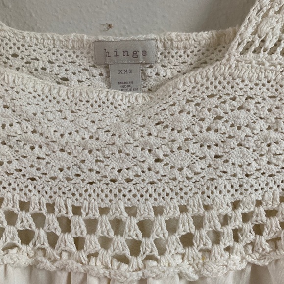 Hinge top with crochet neck. Washed, never worn. - Picture 2 of 2